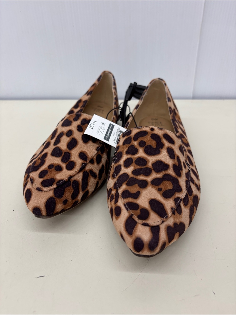 Time and Tru Leopard Print Slip-On Loafers - Tan & Brown